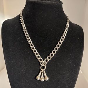 ⛓💥💫rare find silver neckless-English graduated links w/3silver weights for